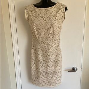 ROSEMUNDE copenhagen, Elegant Cream Lace Sheath fitted Dress Size 38 size 8